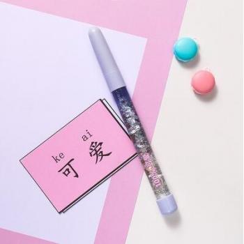 0.5mm Black Ink Quicksand Gel Pen with Colorful Sequins