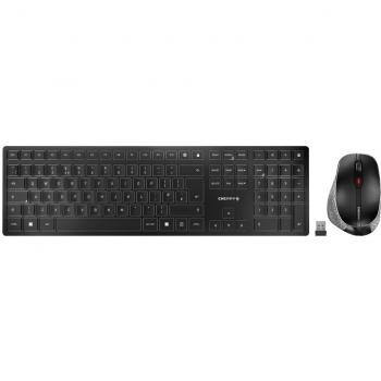 Cherry DW 9500 Slim Keyboard Mouse Included Universal RF Wireless + Bluetooth QWERTY English Black Grey