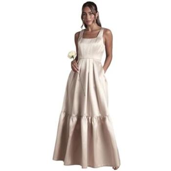 Coast Women's Full Skirt Twill Bridesmaid Dress, Champagne, 14