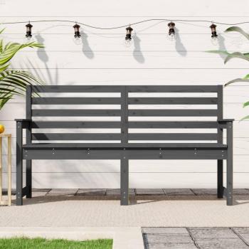 Banc de jardin en pin massif gris 159,5x48x91,5 cm