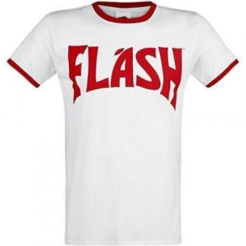 Camiseta Flash Gordon Clásica, Blanco-Rojo, Talla XXL