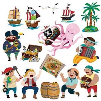 DECOWALL DS-8010 L'Île au Trésor et Les Pirates Autocollants Muraux Mural Stickers Chambre