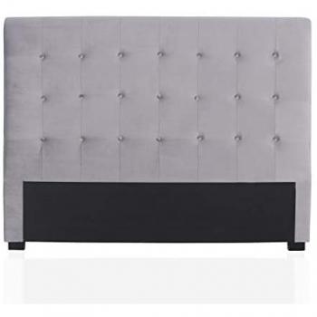 Tête de lit design capitonné 180cm Velours Gris Argent