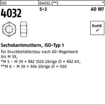 Sechskantmutter M14 ISO 4032 100 Stück von Nobrand