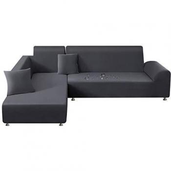 TAOCOCO Stretch Sofabezug Wasserdicht für L-Form 2er Set mit Kissenbezügen