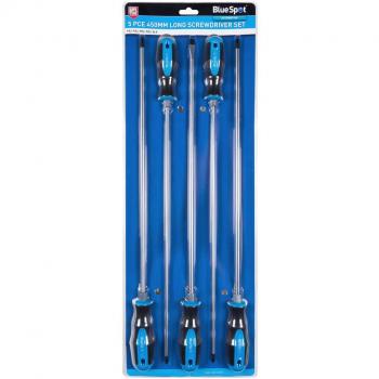 Blue Spot Tools 5 Piece 450mm (18) Long Screwdriver Set