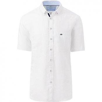 FYNCH HATTON Herren Leinenhemd Casual Fit Weiß Größe L