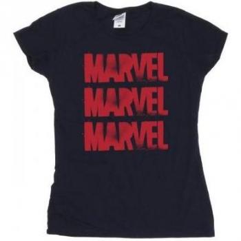 Camiseta de Algodón para Dama con Logos de Marvel