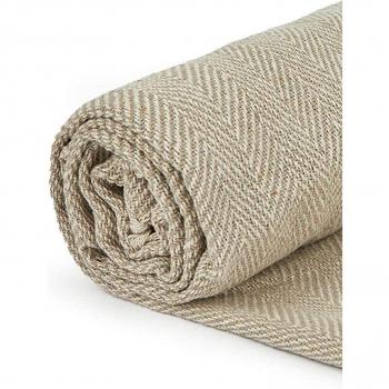 Natural Beige Herringbone Throw