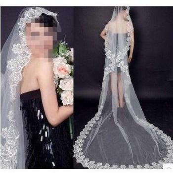 EQLEF® velo de novia con cordón elegante 260cm