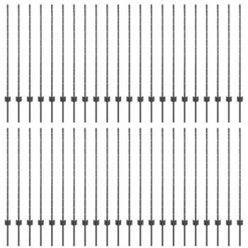 Poteaux de clôture U‑Channel gris acier 160 cm – 44 pièces