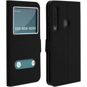Protection Livre Avizar Double Fenêtre Noire pour Samsung Galaxy A9 2018