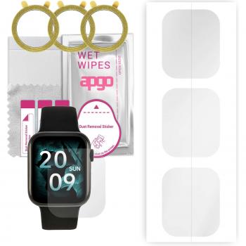 3x Apgo Protector de Pantalla Hydrogel para Reloj Watchmark Fashionwatch Wi12, Instalación Fácil