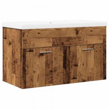 Muebles de Baño 2 Piezas Madera Ingeniería Envejecida