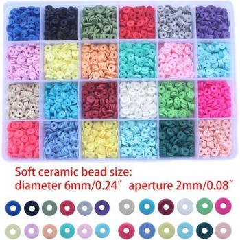 24 Color 6mm Polymer Clay Discs for Jewelry Making