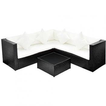 Garten-Sofaset 4-tlg. Poly Rattan