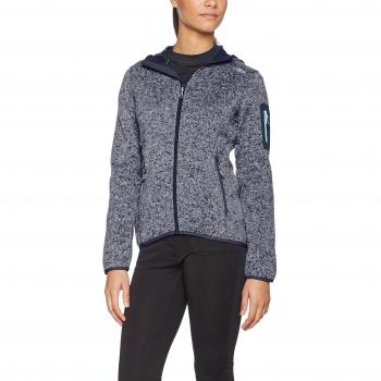 CMP Chaqueta Con Capucha Para Mujer, Multicolor (B.Blue/Bianco), Talla 42