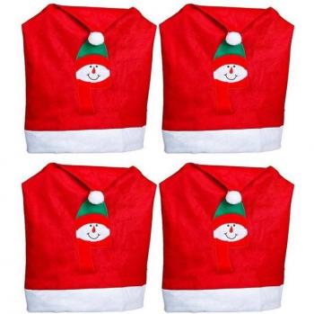 Novaliv 4‑er Set: Stuhlbezüge für Schwingstühle (Weihnachtsrot)