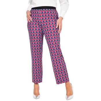 Ulla Popken Damen-Stretchhose Sienna Rot 62/64 – Poly/Elasthan‑