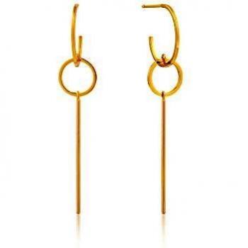 Pendientes de Aro Ania Haie en Plata 925 y Oro 14k Colección Modern Minimalism