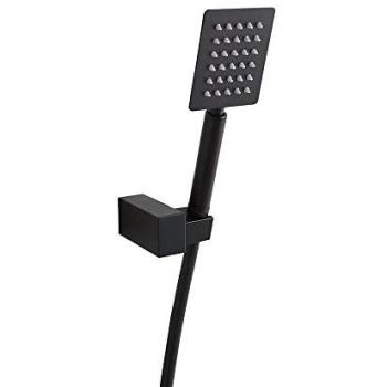Set de Douche Élégant Noir Mat avec Pommeau Carré