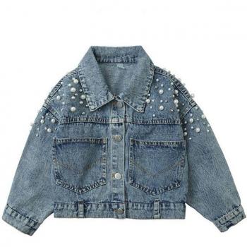 Chaqueta Azul Jeans con Detalles Florales