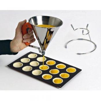Stainless Steel 0.8 L Mini‑Funnel with Piston (De Buyer)
