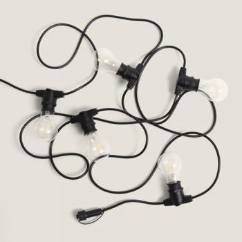 Ghirlanda luminosa 5m nero con filamenti LED 2W A60 4000K