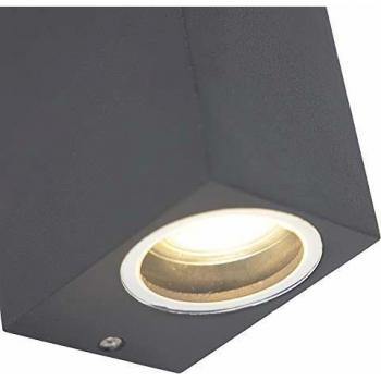 QAZQA Baleno Dark Grey Wall Lamp Set of 2 2-Light IP44