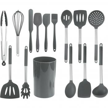 15-Piece Cooking Utensils with Holder, Heat Resistant, Dishwasher Safe