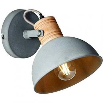 Frieda Wandspot Schalter in Grau mit Holz