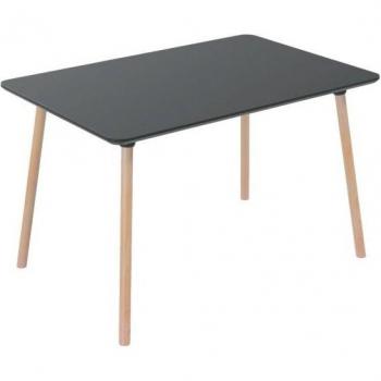 Bistrotafel Palomba 4-pieds bois massif – 1200 × 800 × 750 mm, noir/beuken