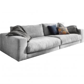 Grau-Fein: Enisa Big‑Sofa (B/T/H = 290/127/85 cm) in Cord
