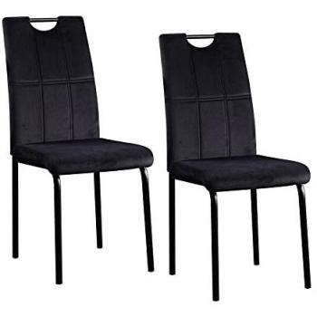 HTI-Living Denton Stuhl Samt Schwarz (Set, 2 Stück)
