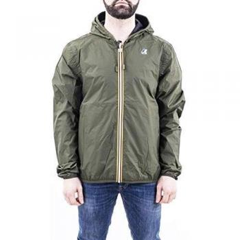 Piumino impermeabile da uomo di K-way modello K002XP0 colori verde e nero con cerniera frontale