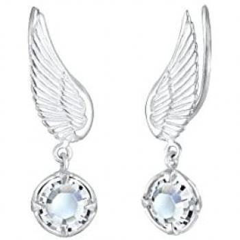 Orecchini Ali in Argento 925 con Dettagli di Cristalli