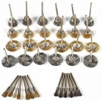 Brass Steel Wire Brush Collection – 36 Pcs, Drill & Rotary Tool Use