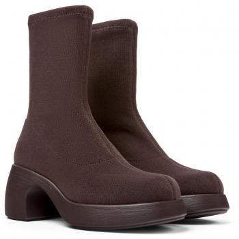 Camper Tacón Bloque Botas Mujer Marrón