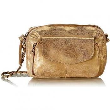 Pieces Naina Gold Leather Shoulder Bag