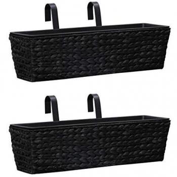 Black Water Hyacinth Planters by vidaXL (Set of 2)