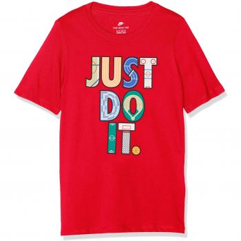 Camiseta Kids Nike NSW Red Geometry JDI Medio