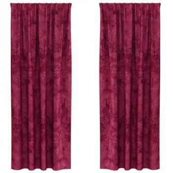 Pack de 2 Rideaux Velours Bordeaux 245 x 140 cm