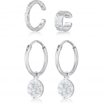 Elli Ohrringe-Set »Elegante Creolen und Earcuffs aus 925 Silber«