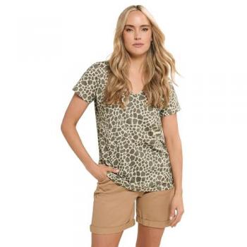 T-Shirt Long Tall Sally Grisé, 100 % Coton, Décor Imprimé