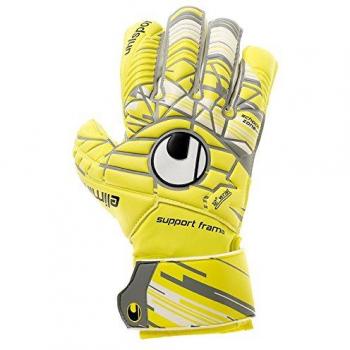 UHLSPORT Herren ELM Unlimited Soft SF Handgelenk-Torwarthandschuhe – LITE Fluo Gelb/Griffin Grau, 8.0 mm