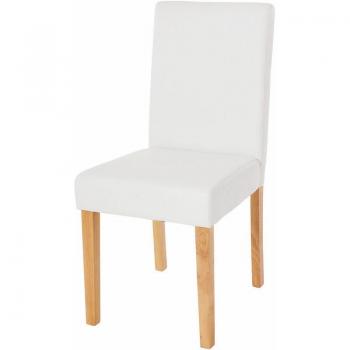 Sedia Littau Eco‑Pelle Opaca – 43×56×90 cm, Bianco, Design Soggiorno/Cucina/Sala da Pranzo con Piedi Chiari