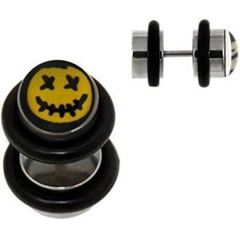 Weltenweiter Verbindungssatz 1x Fake-Stecker – 8 mm – Halloween‑Thema – Chirurgenstahl