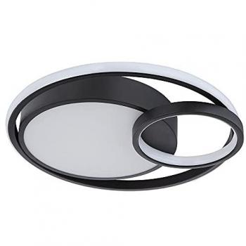Plafoniera Anello LED Soggiorno Nero Opaco Bianco Opalino 36W 1400Lm
