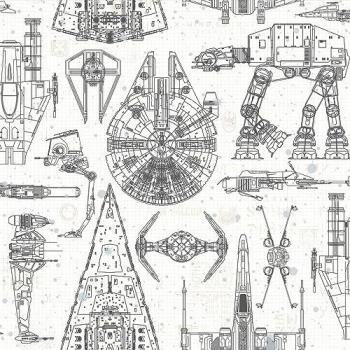 Papier peint adhésif Star Wars Blueprint multicolore – 5,03 m