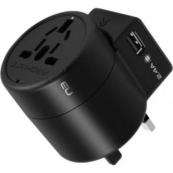 Adaptateur universel Promate Twist 2 x USB 5V/2,4A